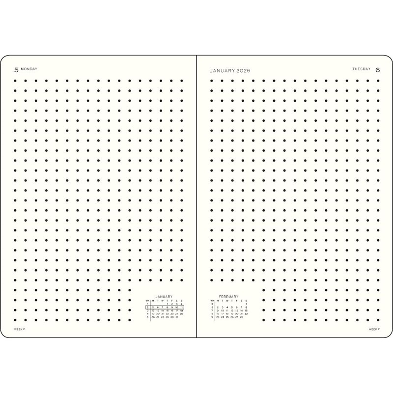 LEUCHTTURM1917 Dotted Medium (A5) 2026 Daily Diary - Black -