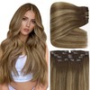 Full Shine Real Hair Extensions Human Hair 7 Pieces Clip