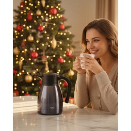 GiNT 1L / 34Oz Thermal Coffee Carafe, Insulated Stainless Steel Coffee Carafes for Keeping Hot/Double Walled Vacuum Thermal Carafe (Purple)