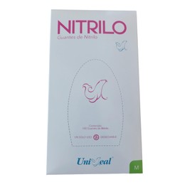 Guantes de Nitrilo Rosa, Talla Mediana, UniSeal