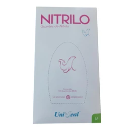 Guantes de Nitrilo Rosa, Talla Mediana, UniSeal