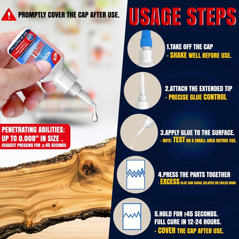 20g Medium-Thick CA Glue (500 CPS), Instant Clear Cyanoacrylate Glue