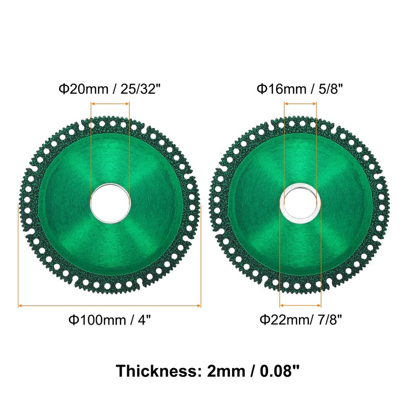 sourcing map 3pcs 4" Diamond Saw Blade, 7/8" (22mm) Arbor