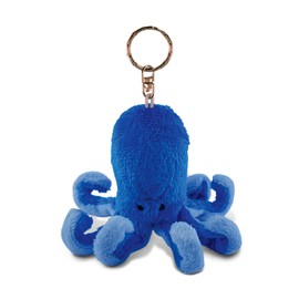Puzzled Octopus Plush Keychain Stuffed Animal Toy - Soft Plush Ocean Life Animal Blue Octopus Charm Keyring, Decorative Plush Toy Accessory Fun Buddy - 4 Inches