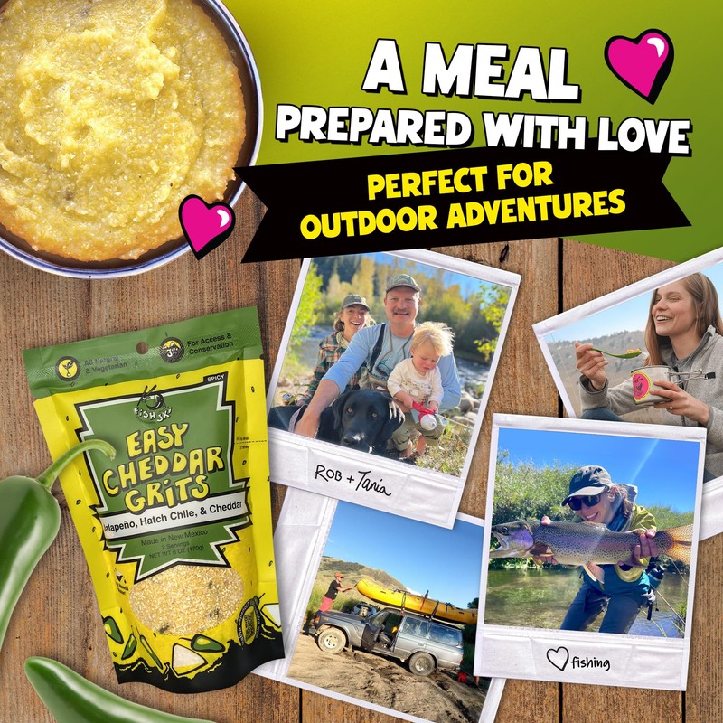Jalapeno Yellow Corn Grits with Cheddar Cheese + Hatch Green