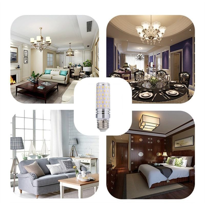 KONPWAY 8W LED Corn Light Bulb - Equivalent 60W Incandescent,