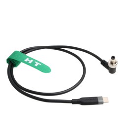 HangTon 12V PD USB C Power Cable for Hollyland Mars 400s Audio Recorder Atomos SmallHD Monitor Locking DC Right Angle 1M