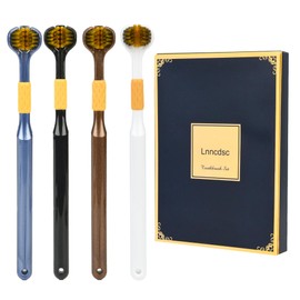 Lnncdsc 4-Piece Set of 3-Sided toothbrushes Adults, Extra Soft toothbrushes for Adults, Medium Toothbrush for Comprehensive Care of Teeth and Gums.