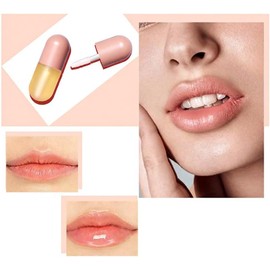 Set de 2 rellenos labiales Suero reductor labios Aceite para el cuidado labial más voluminosos hidratante con fórmula natural y suave día noche