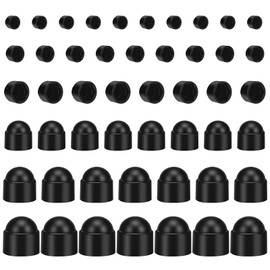 210Pcs Black Plastic Dome Nut, 6 Sizes Bolt Protection Caps Cover, Dome Head Decorative Cap Nuts, Thread Bolt Cover Cap, Hex Head Bolt Covers, Hex Acorn Cap Nuts Assortment Kit for Matching Screws