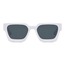 Azoxus - anteojos de sol cuadradas y gruesas, estilo retro, con montura gruesa, para mujer, Blanco, M, Square sunglasses AZO4353WH