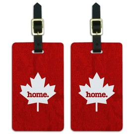 Graphics & More Canada Maple Leaf Home Country Luggage Suitcase Id Tags-Textured Red, White