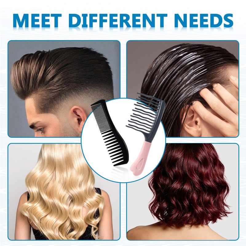 2 Pack Wide Tooth Comb for Curls and Detangling Comb
