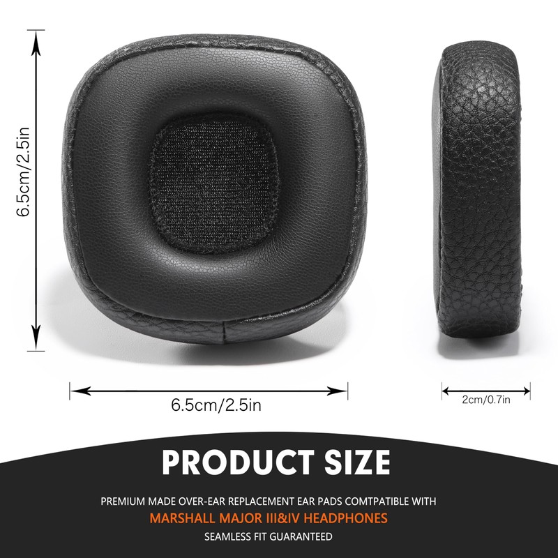 PESLNG Professional PU Leather Replacement Ear Pads for Marshall Major