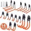 NOONE Garage Hooks Heavy Duty 14 Pack Frosted Steel Storage