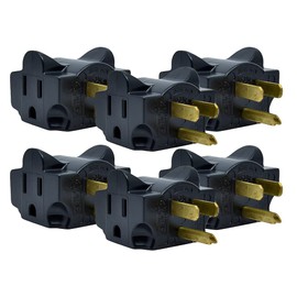 Hug-A-Plug Dual Outlet Wall Adapter, 6 Pack Black DG1.B.6.48-BK