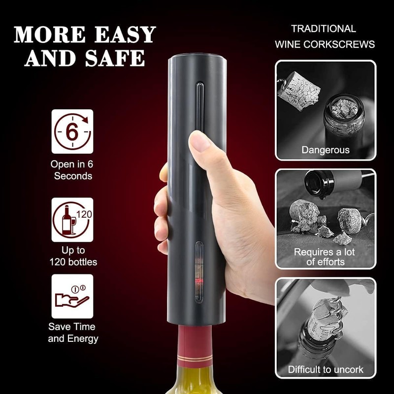 Electric Wine Opener, Wine Gift Automatic Wine Opener with Aluminum