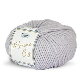 Rellana Big Merino Wool Colour Number 14 Grey Wool Needle Size 5, with Merino Wool for Knitting Crochet &, Hat
