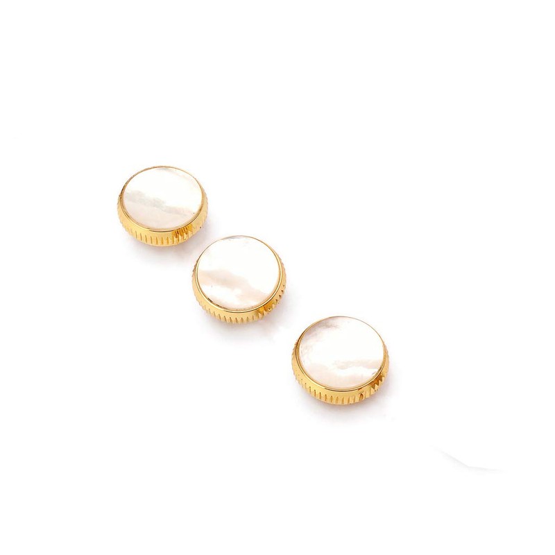 Alnicov Gold Plated White Shell Inlays Trumpet Finger Buttons for