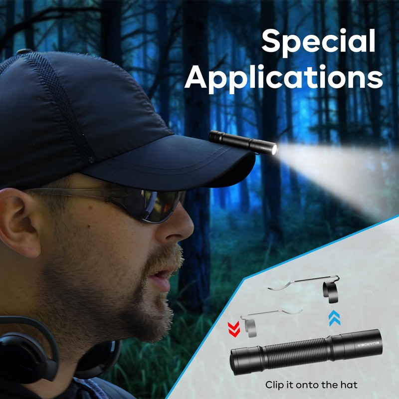 EUARDER Mini Flashlight, Super Bright Small Tactical Flashlight, Ultra-Compact Powerful