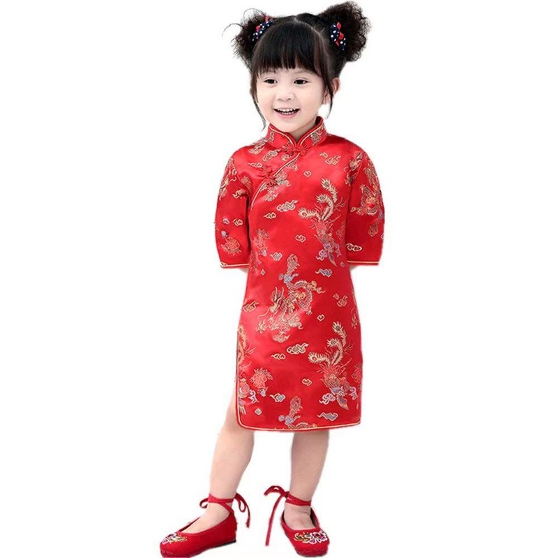 Hooyi - Disfraz de princesa para niña con dragón chino