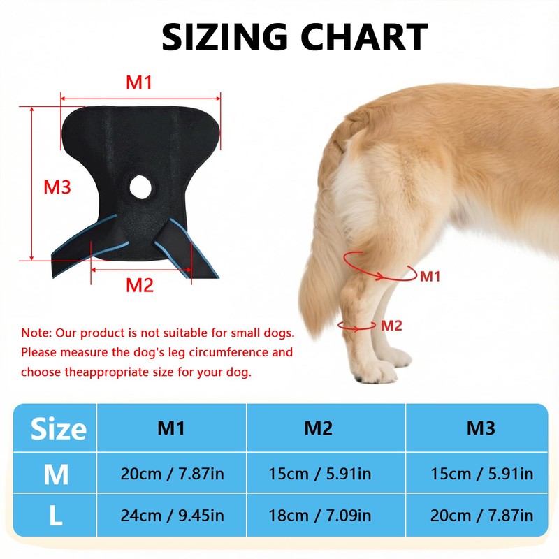 SHARKBEEPOWER Dog Knee Brace for Back Leg, ACL Support for