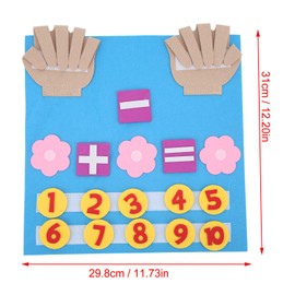 Math Busy Board, Felt Board Finger Numbers Counting Toy Felt Busy Book Classic Counting Tool for Toddler Children Kids