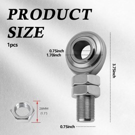 3/4" Heim Joint Steering Shaft Kit with Right Hand Thread,Heim Joints with 2 Nuts,High Strength Heim-Joints 3/4 Rod End Bearing Components for Vehicle Steering/Suspension Systems