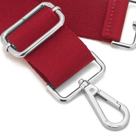 ZOOEASS Silvery Buckles Wide Shoulder Strap (Solid),Adjustable Replacement Belt Crossbody Canvas Bag Handbag (Wine Red)