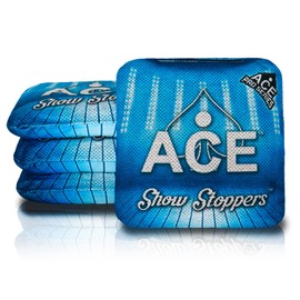 CornholeAce Show Stoppers | Light Blue (Set of 4 Bags) | ACE Pro Stamped | Dual Sided Slick Slicker All Weather Waterproof | Professional Cornhole Bags