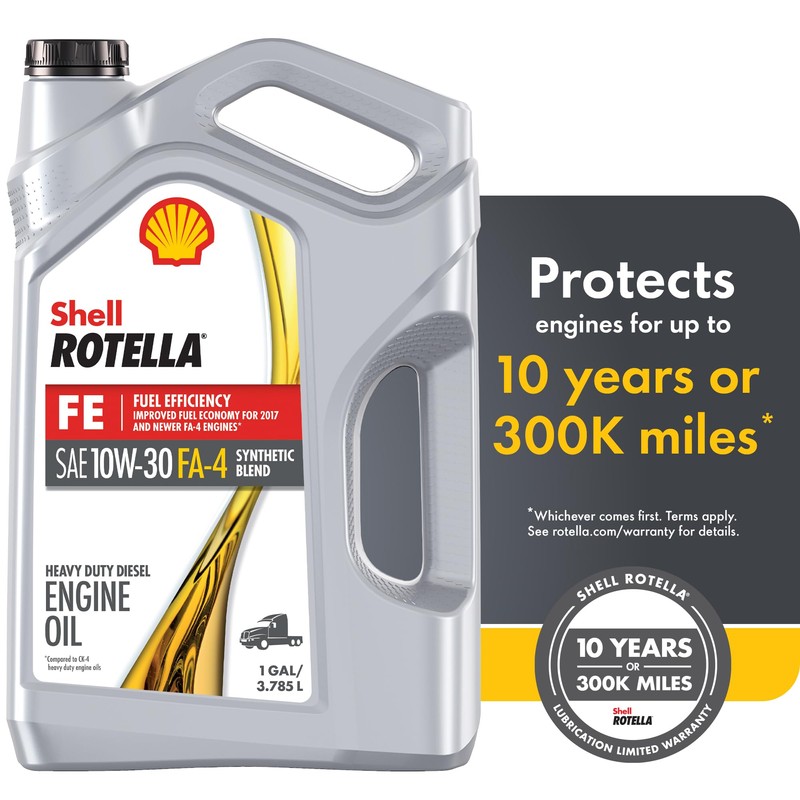 Shell Rotella T5 FE 10W-30 Synthetic Blend Diesel Engine Oil,