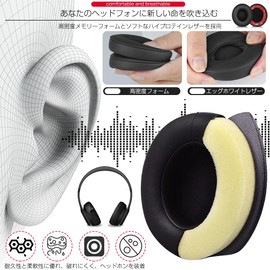 Ear Pads Ear Cushions Replacement Headphones for Beats Solo2 & Solo3 Wireless Headphones 1 Pair Pack of 2 Replacement Pads Headphone Pads Easy to Replace Synthetic Leather Breathable Replacement