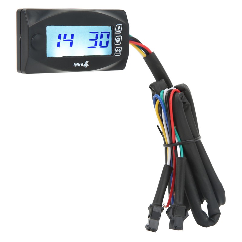 4 in 1 Water Oil Temperature Time Voltage Gauge LCD