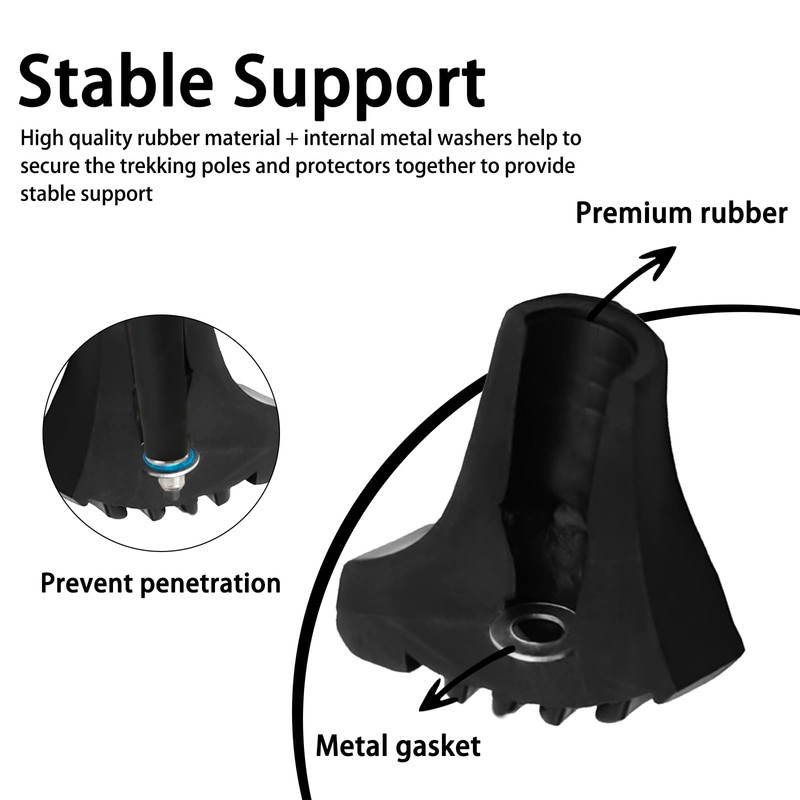HOMMDECO Mixed Trekking Pole Foot Cover Set 10 PCS Rubber