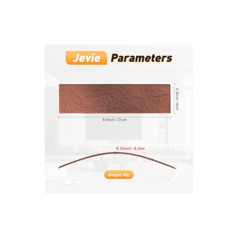 Thin Brick Veneer, 8.5" x 2.3“ Faux Brick, Wall Tile