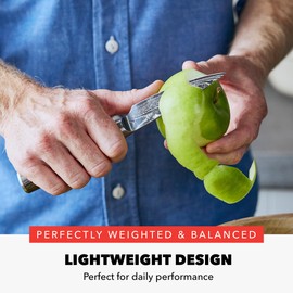 GreenPan x Bobby Flay 3 Piece Knife Set, Pairing Utility & Chef’s Knife, Premium Stainless Steel Blades, Precision Cutting Kitchen Tools, Hand Finished Ergonomic Wood Handle, Damascus Steel Design