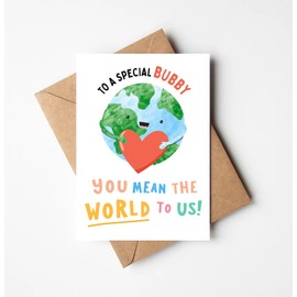 OwingsDesignsPerfect To A Special Bubby You Mean The World To Us Card - Cute Happy Birthday Card For Bubby - I Love You Card - Greeting Card For Mother's Day - Birthday - Anniversary - Holiday
