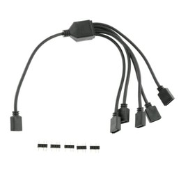 SJZBIN 3-Pin Addressable RGB Splitter Cable 1 to 5 ARGB 3Pin Extension Cable Adapter Black 30cm