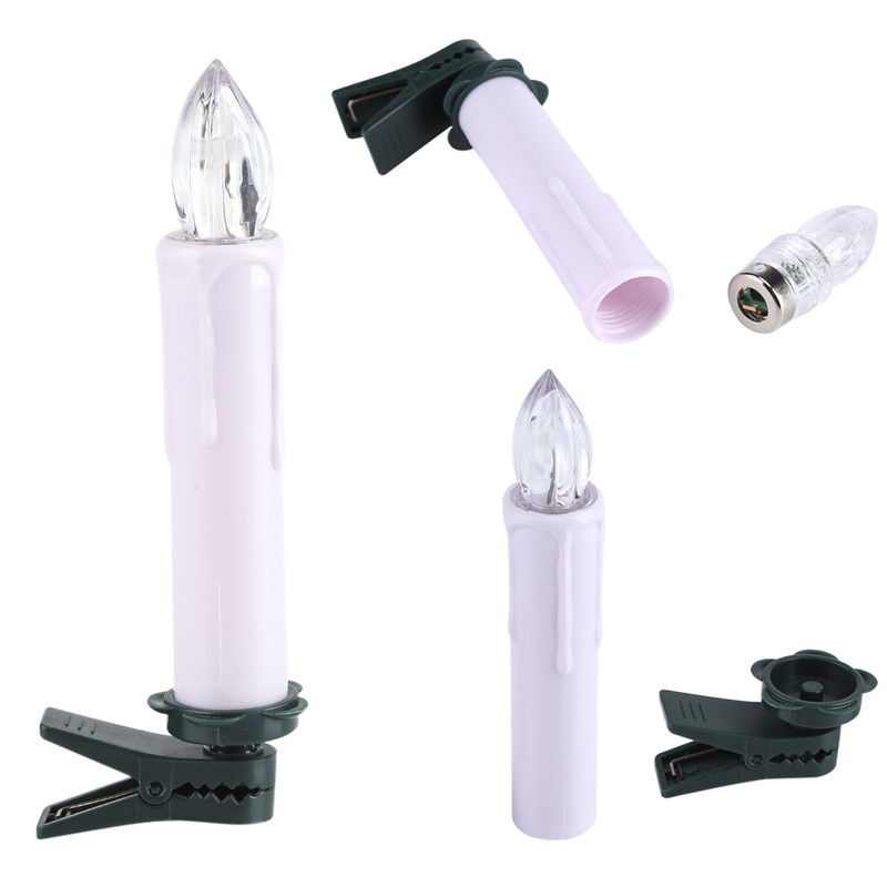 10x LED Flameless Cordless Candles Light with Clips Home Wedding