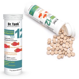 Dr. Tank #12 White Spot Out - Ich Treatment for Freshwater Fish - Eliminates Ick White Spot Disease - Safe for Aquatic Plants - 60 Tablets
