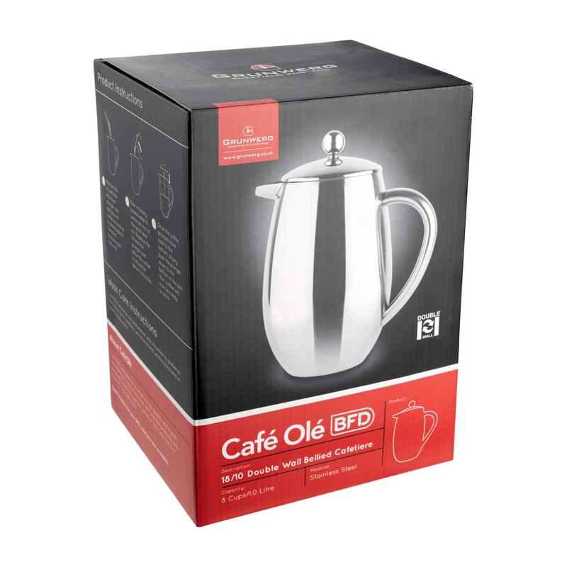 3 Cup Stainless Steel Double Wall Cafetiere