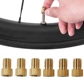 SUJEBKC French Valve Adaptor, 6 Pieces Bicycle Valve Adapter for Bicycles, Eating Adapter, E-Bikes, and E-Scooter - Tyres with Standard Pump