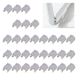 UFURMATE Chair Pads, 30Pcs 24mm Plastic Chair Leg Floor Protectors with Felt Pads, U Shaped Chair Tube Floor Protectors Non-Slip Rectangle Chair Legs Tips Caps for Round Sled Base Chair Leg (White)