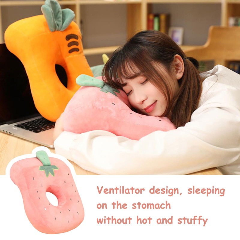 ExcellaElite Piercing Pillow,Ear Piercing Pillow,Strawberry Pillow with Arm Hole,Unique Ventilation