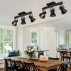 KEESFU 3-Light Track Lighting,Black Kitchen Track Lighting Fixtures Ceiling,Flexibly Rotatable