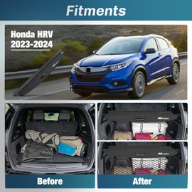 Nilight Trunk Cargo Cover for Honda HRV 2023 2024, Retractable Security Shade Rear Cargo Cover, with Trunk Storage Net