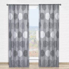 Colibrí Cortinas Hamburgo 2 Paneles De 1.30 X 2.20 Gris Negro