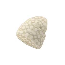 Coach Women's Signature C Metallic Beanie, Chalk, One Size
