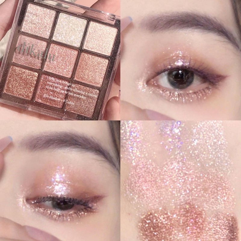 Punk Orange Glitter Eyeshadow 9 Colors, Eye Shadow Palette, Kumquat