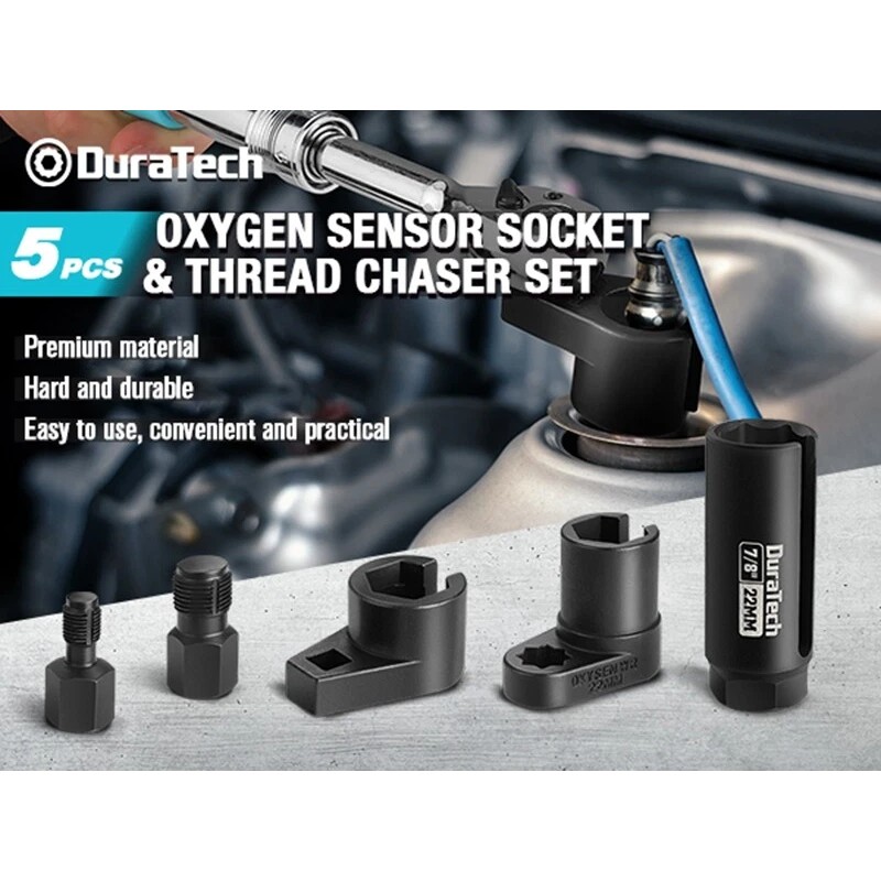 DURATECH 5PCS O2 Oxygen 3/8" 1/2" Drive x 7/8" 22mm